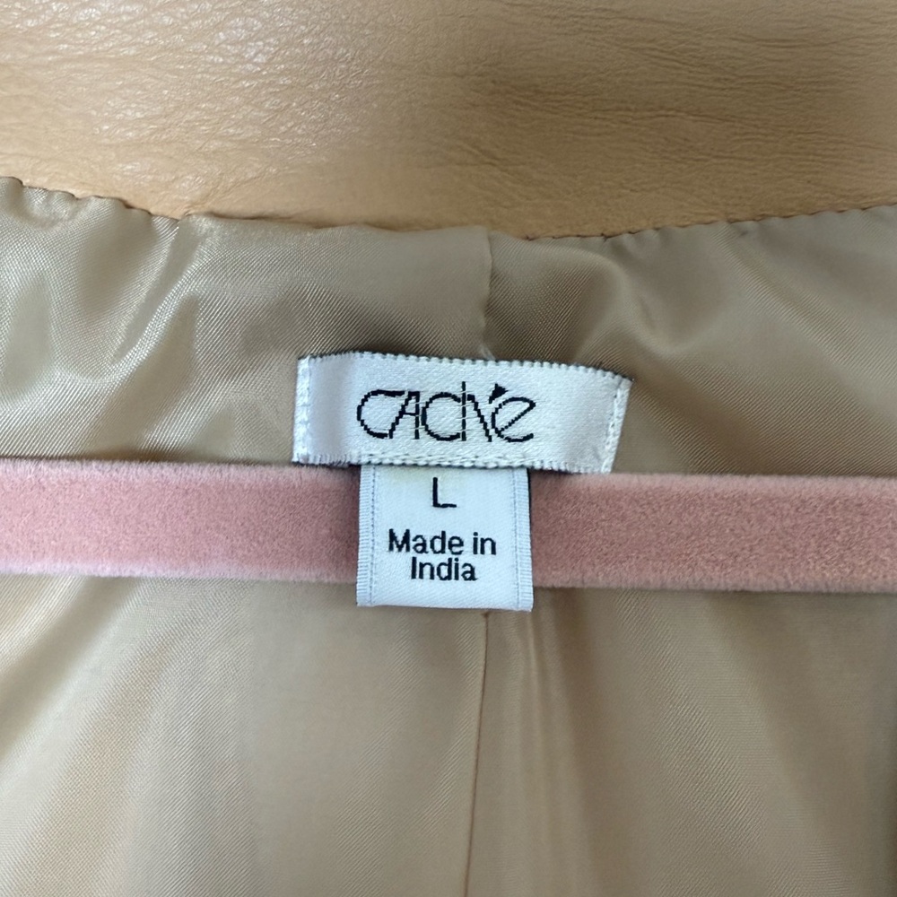 Cache Tan Leather Jacket With Studs - image 5